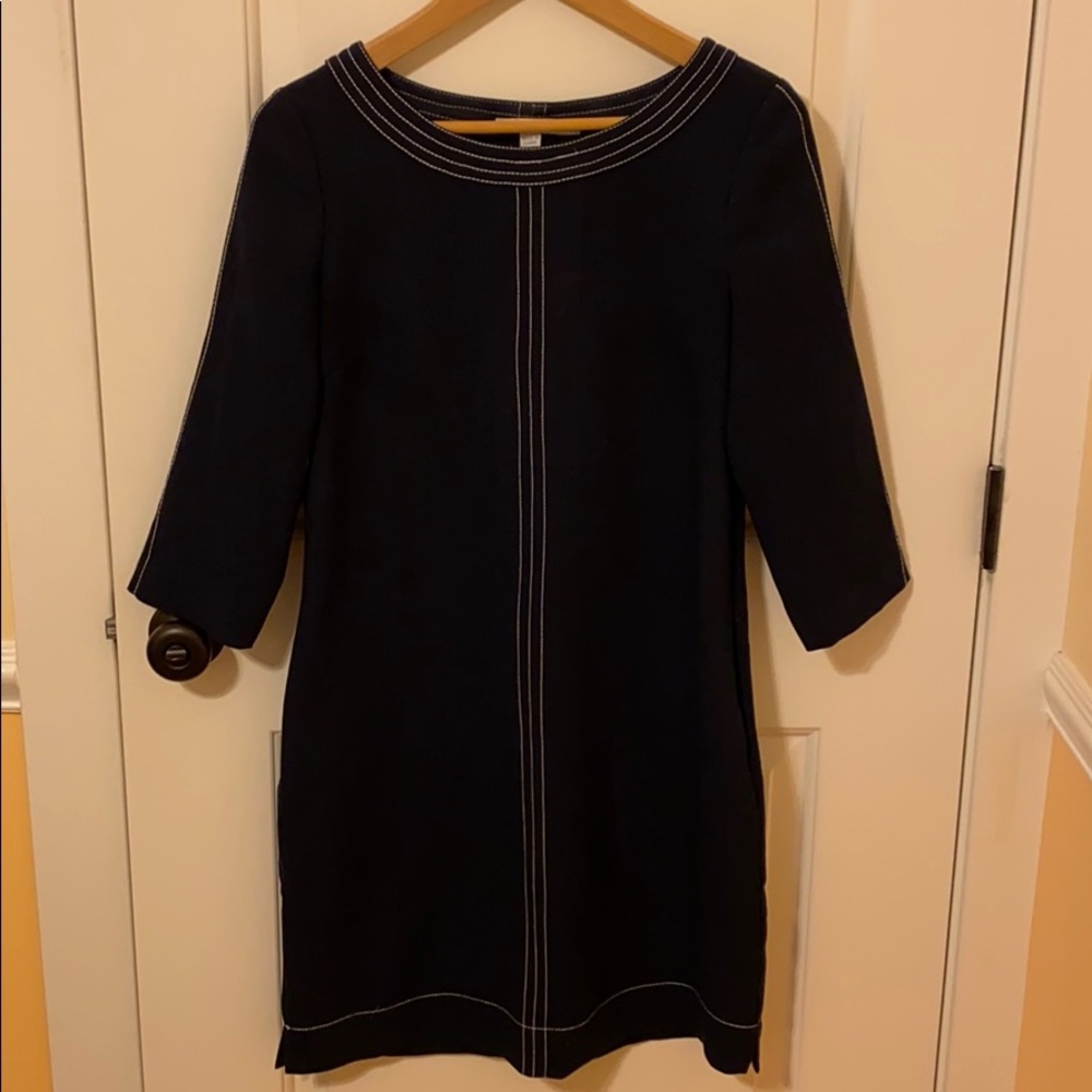 Boden Navy Dress with White Stitching